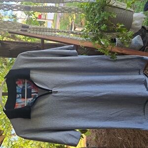 Guide London Premium Zip Polo Shirt With Floral Undercollar Size Extra Large